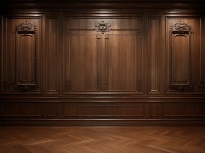 Room With Wooden Paneling And Trianon Decoration 3D Render  Photo 1