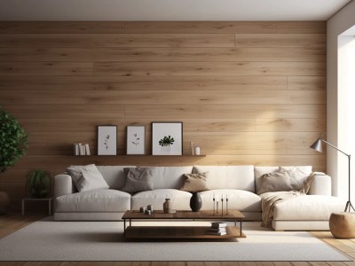 Simple Modern Living Room With Wood Panel Flooring