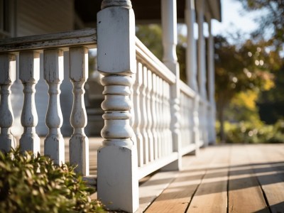 Some White Railing On An Old Porch