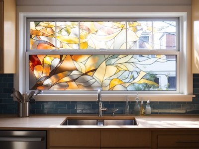 Stained Glass Window Is In A Kitchen