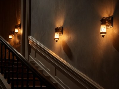 Stairway Lights With Lamps On The Wall