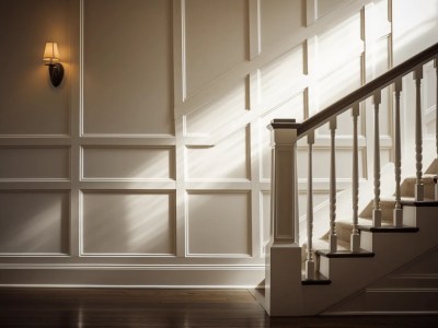 Stairway With Light Coming In Through The Windows