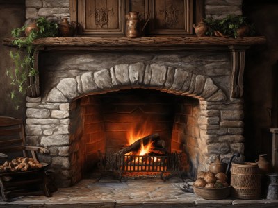 Stone Fireplace