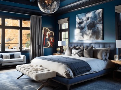 Stylish Blue Master Bedroom