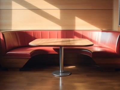 Table With Red Leather Seating