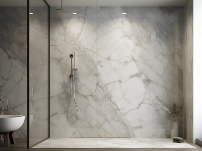 Textured Marble Wall And Floor Design