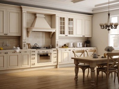 This Is A Beautiful Kitchen With Wooden Floors