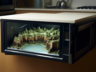 This Is A Microwave With A Simulated Landscape In It