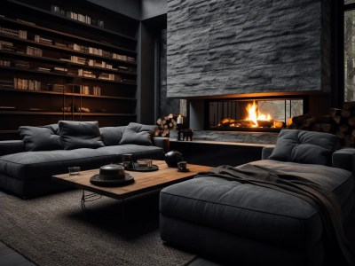 This Living Room Is Dark With Beautiful Furniture