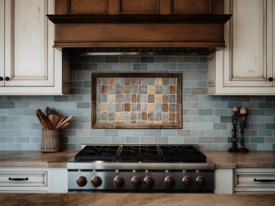 Tile Backsplash In A Kitchen With Blue Tones