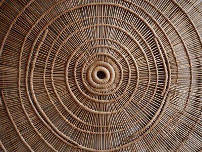 Top Of A Wicker Wall, Showing A Spiral Of Basket In