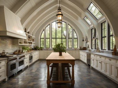 Traditional Kitchen With Huge Windows