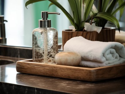 Tray With Spa Soap, Lotion Bottle And Soap