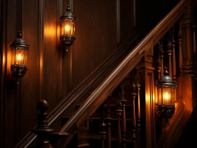 Two Lamps On A Staircase