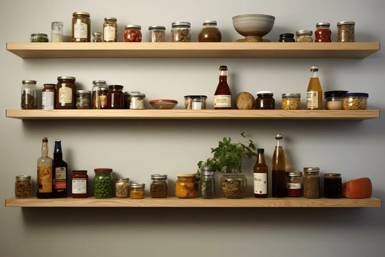 Various shelves with various spices and herbs, australian tonalism, meticulous photorealistic still lifes, mori kei, softly organic, photo-realistic, adox silvermax, recycled