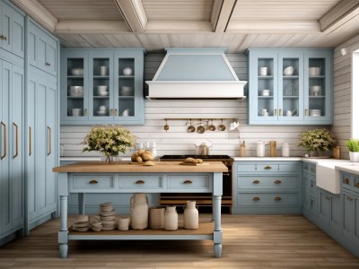 Very Light Blue Modern Kitchen