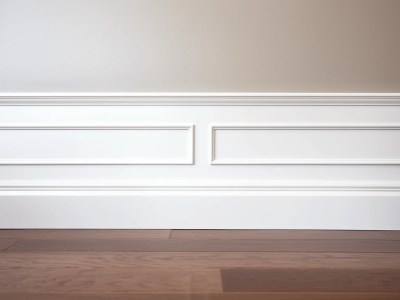 Wall With High Molding With Hardwood Floor And Wall