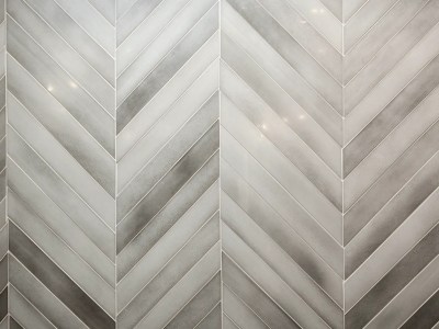 White And Gray Tile Wall With Herringbone Pattern