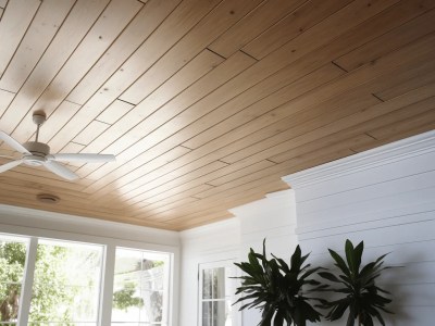 White Ceiling And Wooden Ceiling