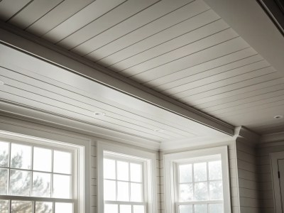 White Ceiling With Windows Near Ceiling Trim