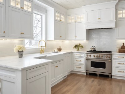 White Kitchen With Gold Hardware