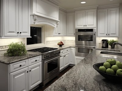 White Kitchen With Granite Countertops