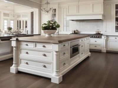 White Kitchen With Wood Floors