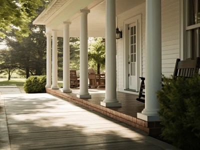 White Porch With Pillars