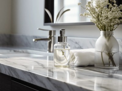 White Soap Bottle On White Counter