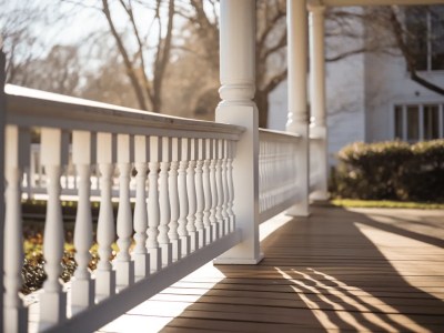 White Wooden Railing On A Porch