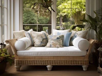 Wicker A Daybed With Pillows