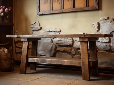 Wood And Stone Console Table