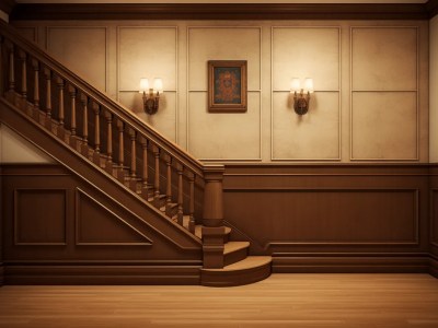 Wood Paneled Staircase