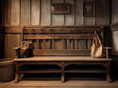 Wooden Bench In A Wooden Building