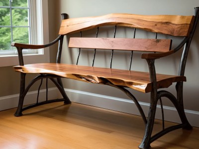 Wooden Bench Next To A Window