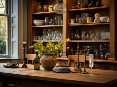 Wooden Shelf With Glass