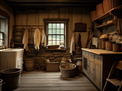 Wooden Sink In A Room