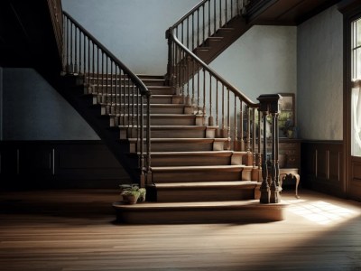 Wooden Stair Leading Into A House