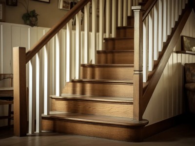 Wooden Staircase With Banisters